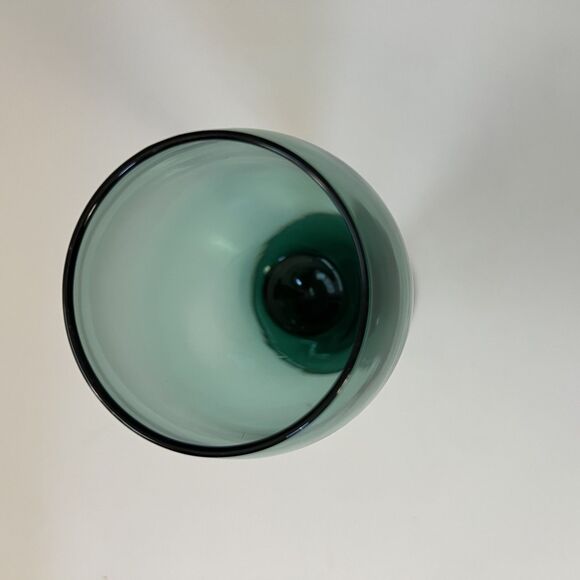 Set of 8 Vintage Libbey Teardrop Juniper Green Wine Glasses Water Goblet Bundle - Picture 9 of 12